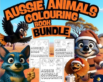 Australian Animal Colouring Books | Aussie Animals, Birds & Christmas | Kids Activity Printable | PDF Instant Download