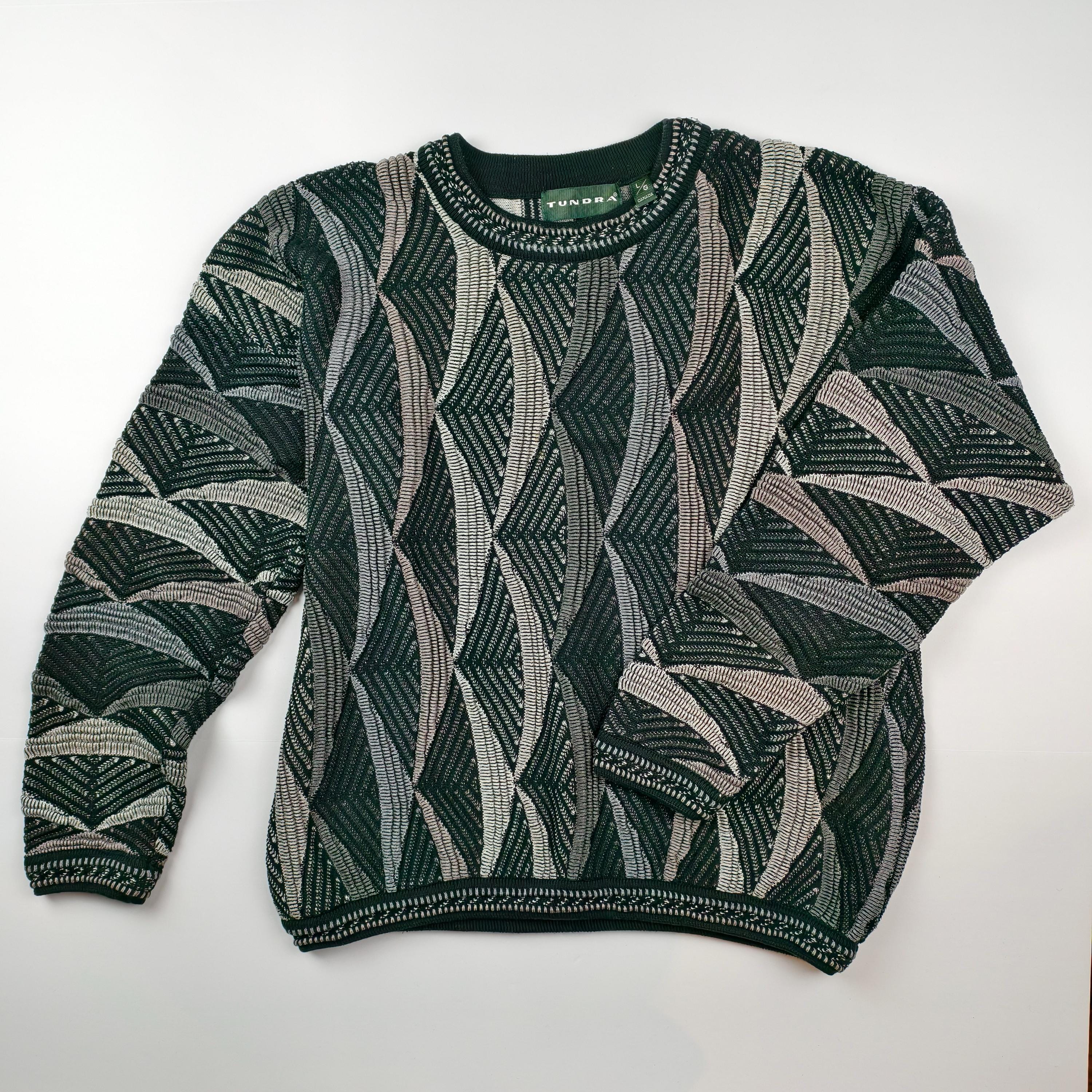 COOGI風 TUNDRAニット 90's Coogi Style by Tundra Knit Sweater Sz L (A7484) Canada