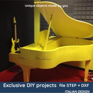 Progetto fai-da-te Pianoforte a Coda in Legno trasportabile per Tastiera Digitale – File STEP DXF e PDF– Mobile Fai-da-te Scaricabile-