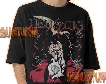 Camiseta gráfica de anime Hellsing - Merchandising de Alucard Hellsing Ova - Camiseta pirata definitiva de Hellsing