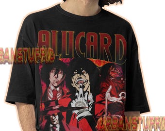Camiseta gráfica del anime de Alucard Hellsing - Merchandising de la OVA de Alucard vampiro de Hellsing - Camiseta pirata definitiva de cazador de vampiros de Hellsing