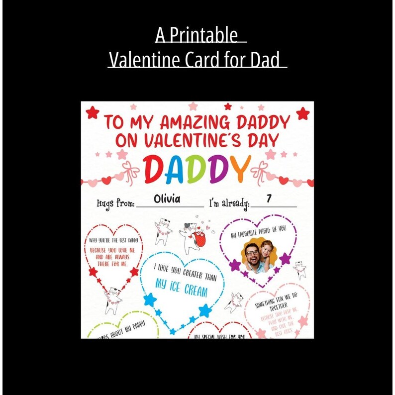 Gift for Dady Valentine Card for Daddy From Kids Printable