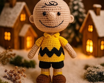 チャーリー・ブラウンとスヌーピーのアフガン編み図：シングル