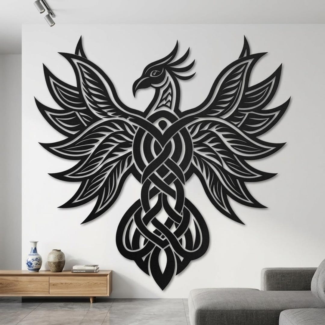 Custom Metal Phoenix Wall Art, Laser-cut Steel Home Decor Sign - Etsy