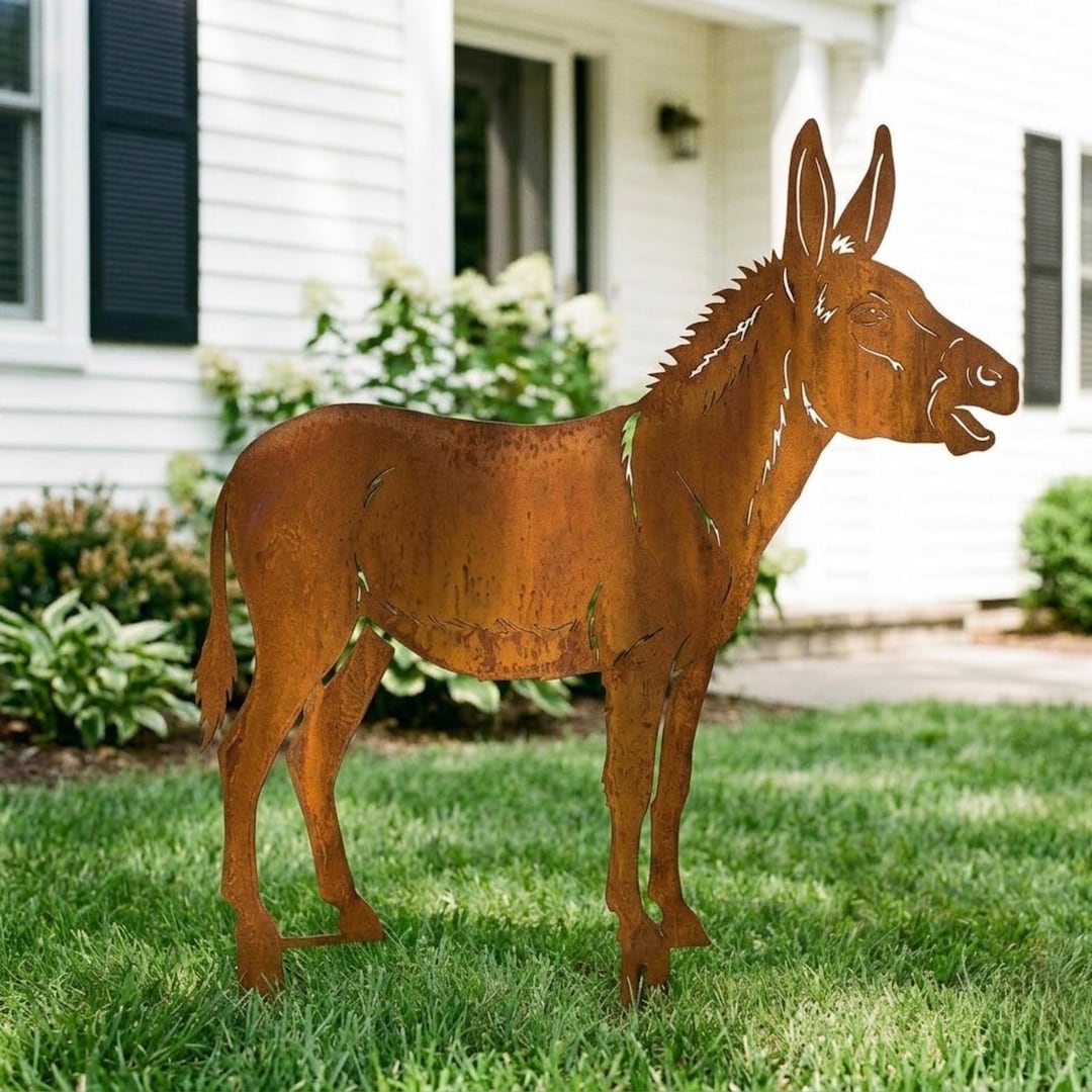 Metal Donkey Yard Art