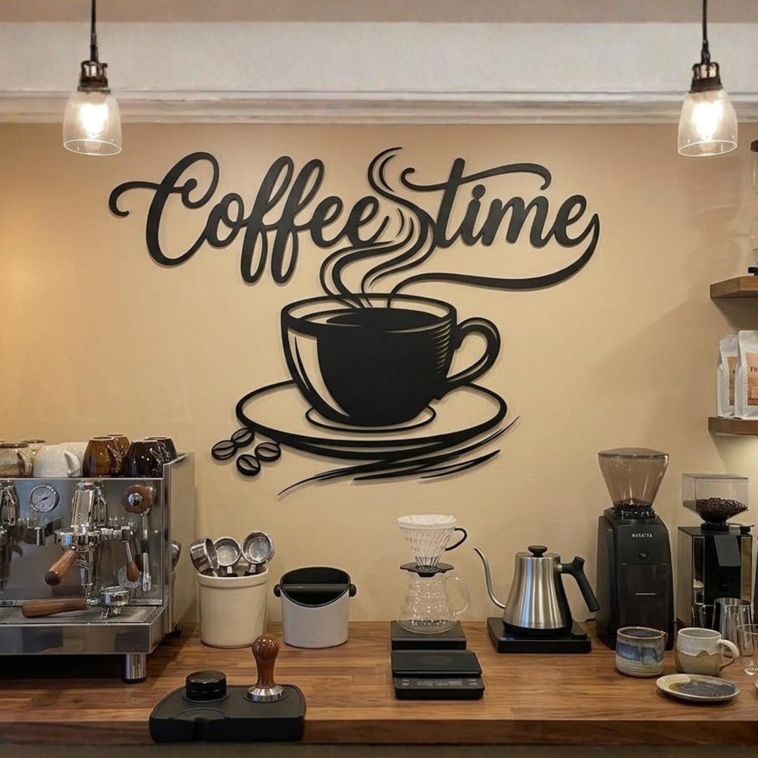 Custom Metal Coffee Time Sign, Laser-cut Wall Decor (indoor/outdoor) - Etsy