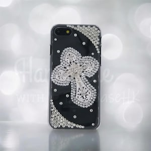 Handmade Bling Jewelry Rhinestone Cross | iPhone & Samsung Clear Case