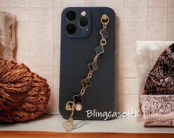 Pulseira com pingente de corrente de contas | Capa para iPhone e Samsung