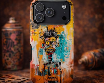 Custodia per iPhone Samsung con graffiti neoespressionisti e custodia per telefono con arte di strada audace