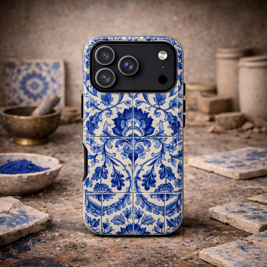 Tile Phone Case Dutch Delft Tile Phone Case Blue and White Ceramic Pattern for iPhone ...