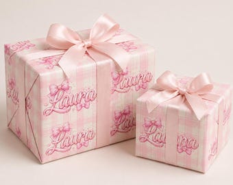 Personalized Name Gift Wrap | Satin Finish, Recyclable Paper Roll