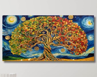 Tree of Life Canvas Wall Art Print: Yggdrasil Wall Decor, Ready to hang