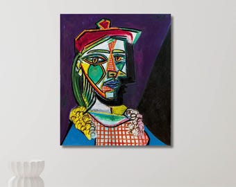 ピカソ「帽子をかぶった女性」キャンバスウォールアートプリント