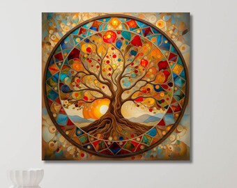 Yggdrasil Tree of Life Wall Art Canvas Print: Gift Home Decor