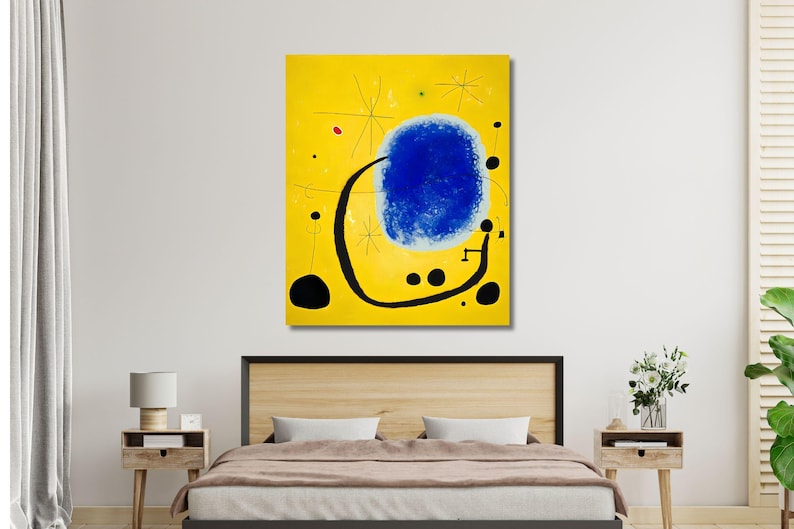 Joan Miró the Gold of the Azure Wall Art Canvas Print Home Decor Etsy