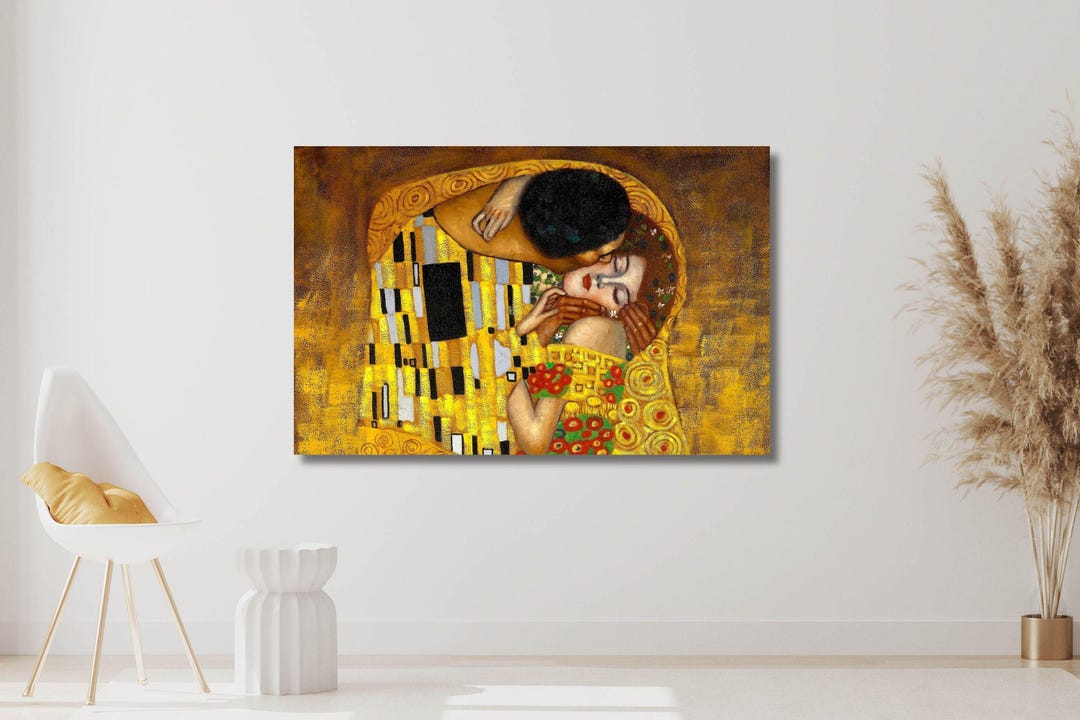 Gustav Klimt the Kiss Canvas Print, Giclee Gallery Wrapped Wall Art - Etsy