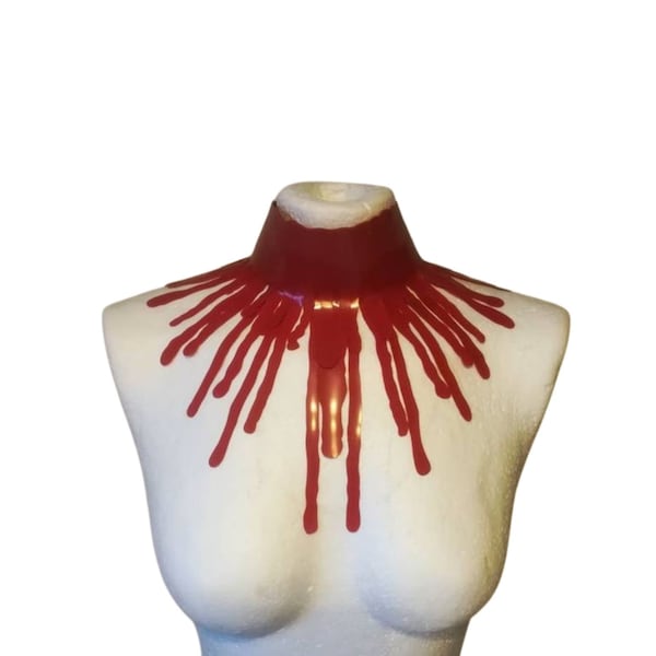 Ras de cou en latex Blood Dribbles, accessoires en latex,