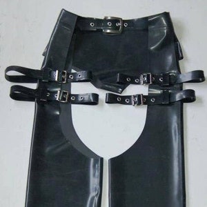 Men White Leather Locking Bondage Jeans with Rear Zip - Leather