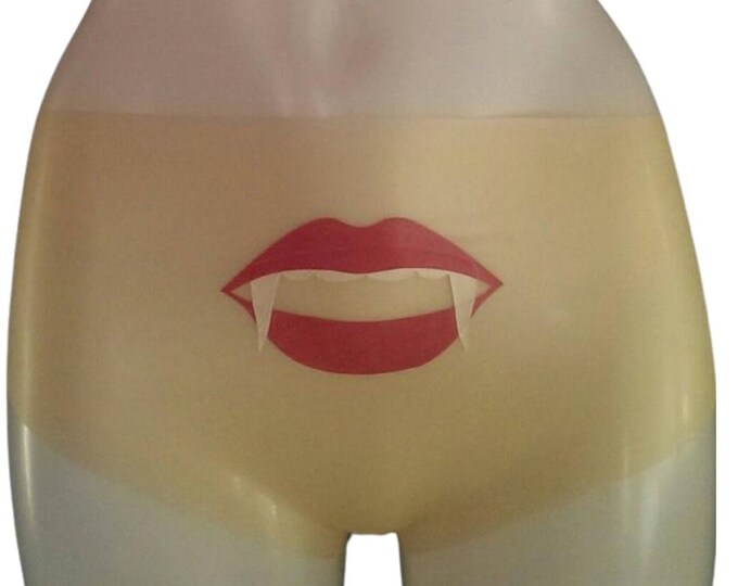 Latex Vampire Lips Panties Halloween Accessories Translucent Latex Knickers