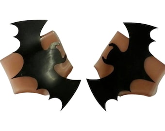 Fingerless Latex Gloves with Bats