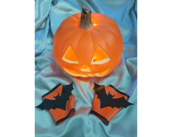 Fingerless Latex Gloves with Bats
