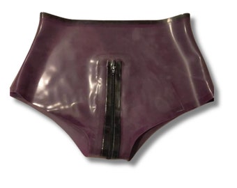 Latex Zip Crotch Knickers