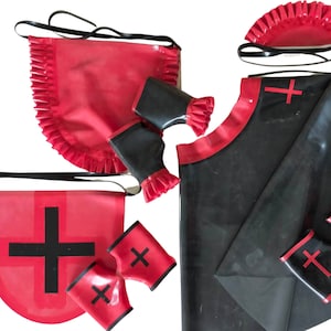 Latex Costume Bundle Pack , Latex Nurse, Maid and Nun Accessories