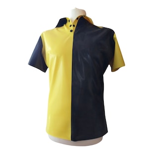 Two-Tone Latex Polo Shirt: Men&#39;s Gummi Fashion
