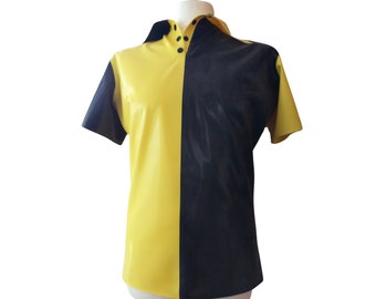 Polo de látex bicolor para hombre, polo Gummi