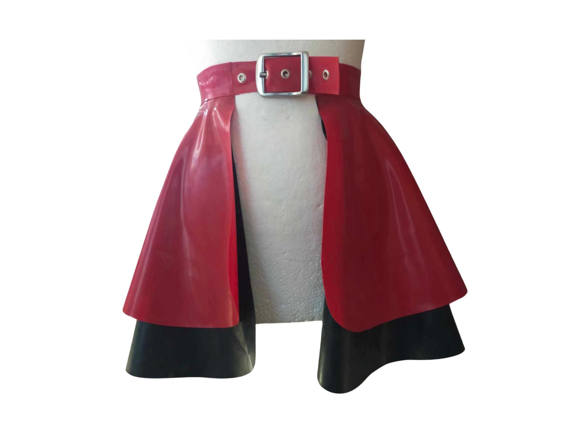 Latex Layered Peplum Skirt