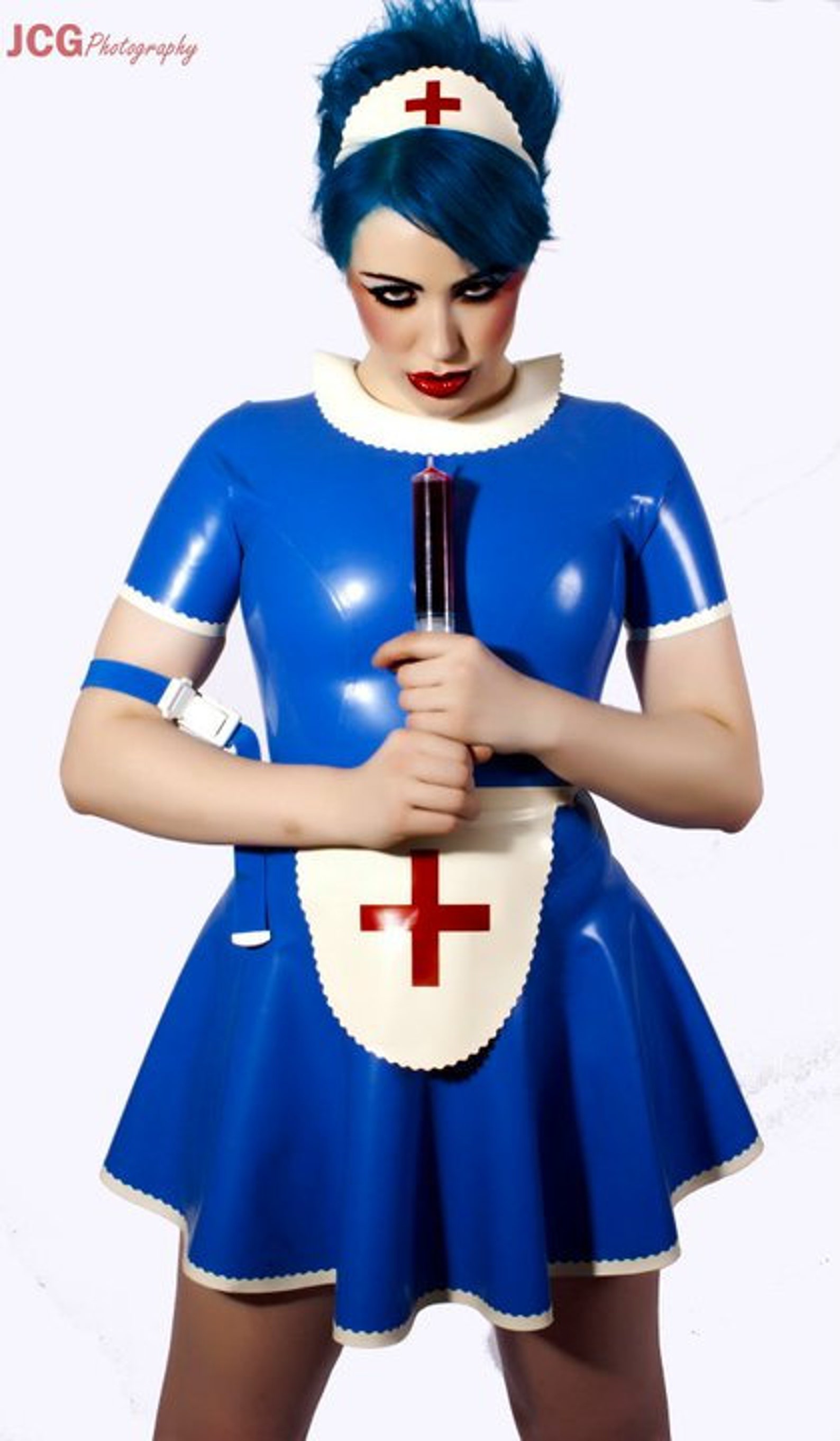 Latex Dress Latex Nurse Uniform Short Sleeve Latex Nurse | Etsy