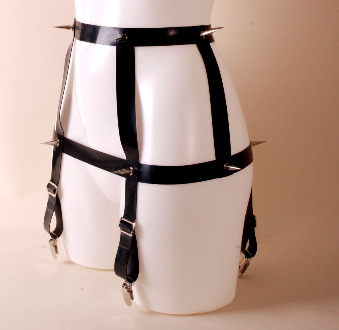 Latex Suspender Belt Suspender Belt with Studs Etsy