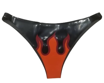 Flames Latex Thong