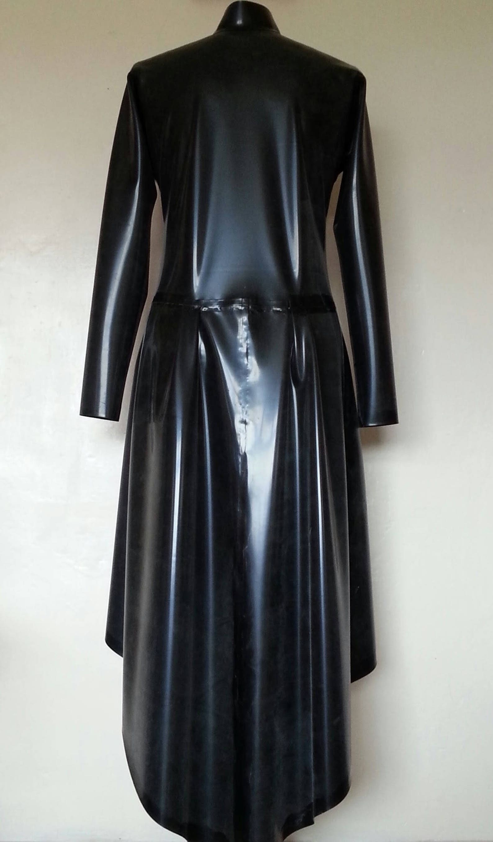 Latex Coat Long Black Latex Buckle Bondage Coat Gothic Coat Etsy