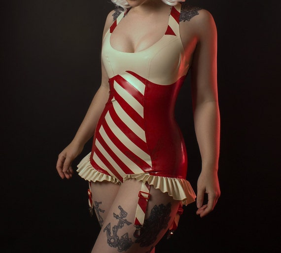 Latex Christmas Candy Cane Lingerie -  Sweden