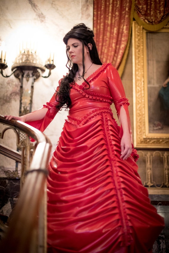 Latex Wedding Gown Dress With Crinoline Victorian Style Wedding