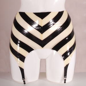 Chevron Latex Suspender Belt