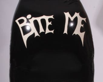 Latex Mini Skirt with Customised Text. Tight Rubber Skirt