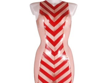 Latex Chevron Mini Dress