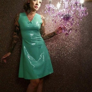 Sleeveless A Line Latex Dress