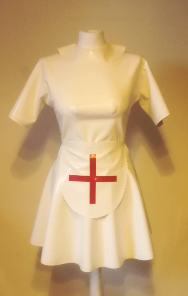 Latex Nurse Dress Nurse Dress With Apron Etsy