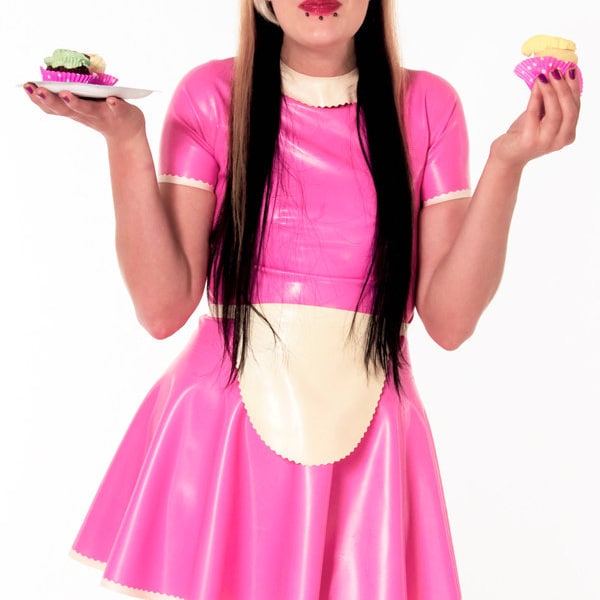 Latex Waitress Dress with Apron