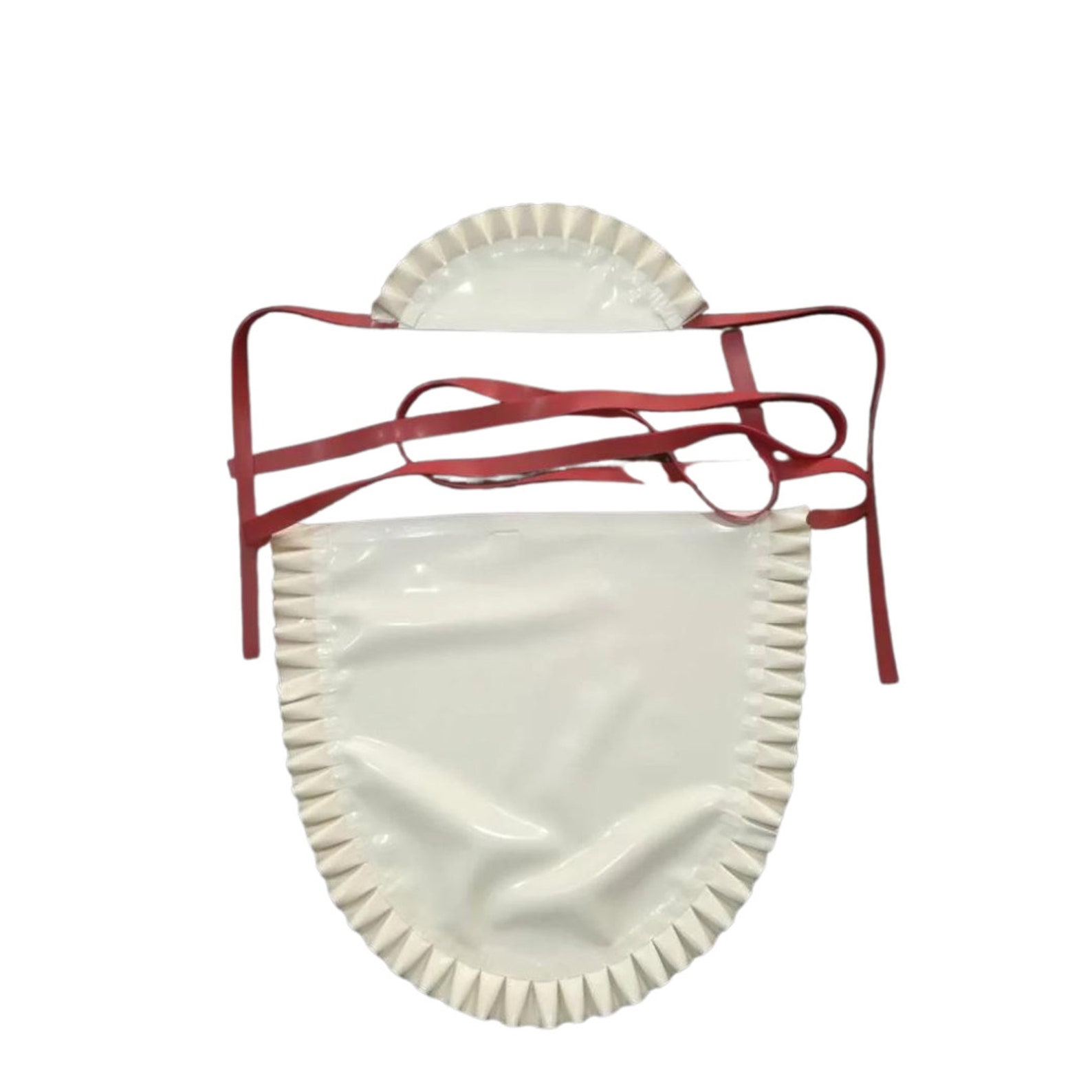 Latex Maid Apron and Cap Latex Cosplay Accessories Etsy