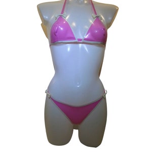 Latex Bow Bikini Lingerie