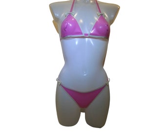 Latex Bow Bikini Lingerie