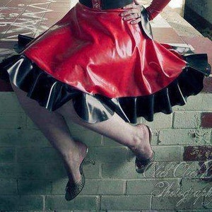 Long Sleeve Latex Swing Dress image 5