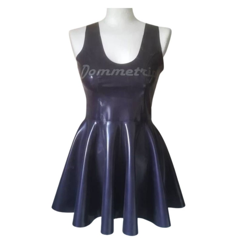 Custom Text Latex Dress Sleeveless Latex Swing Dress Personalised Clothing