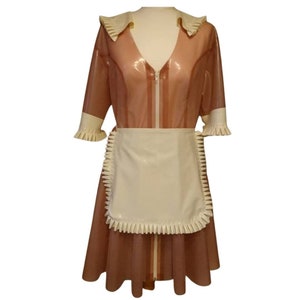 Latex French Maid Dress with Suspenders