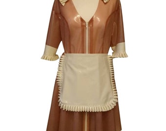 Latex French Maid Dress with Suspenders