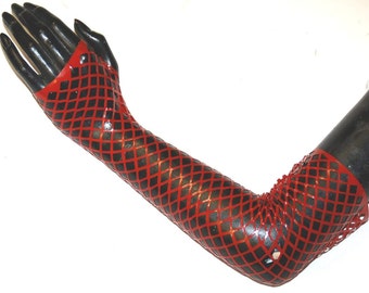 Latex Fischnetz Fingerlose Handschuhe